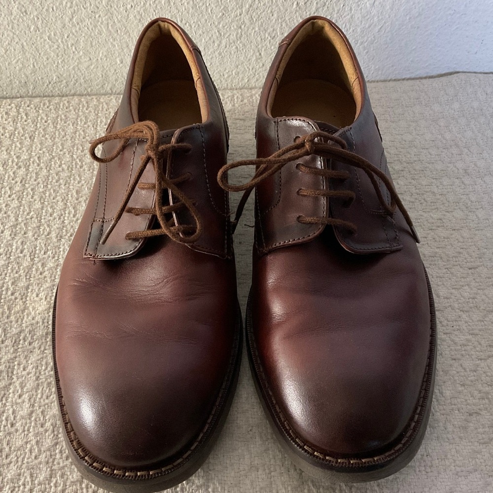 Clarks Unstructured Mens Brown Leather Oxford Derby Dress Shoes 261683237060 7M
